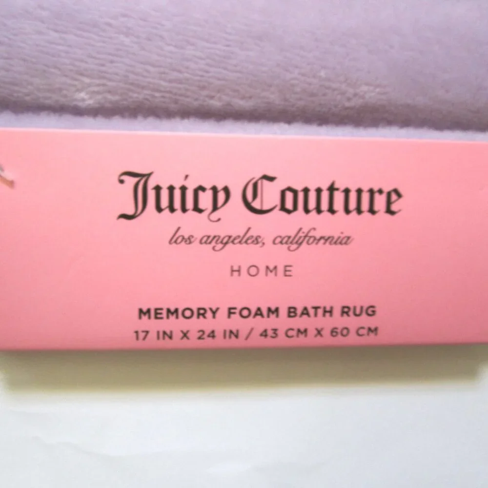 Juicy Couture Purple Lavender Bathroom Memory Foam Bath Rug Mat Shower Home